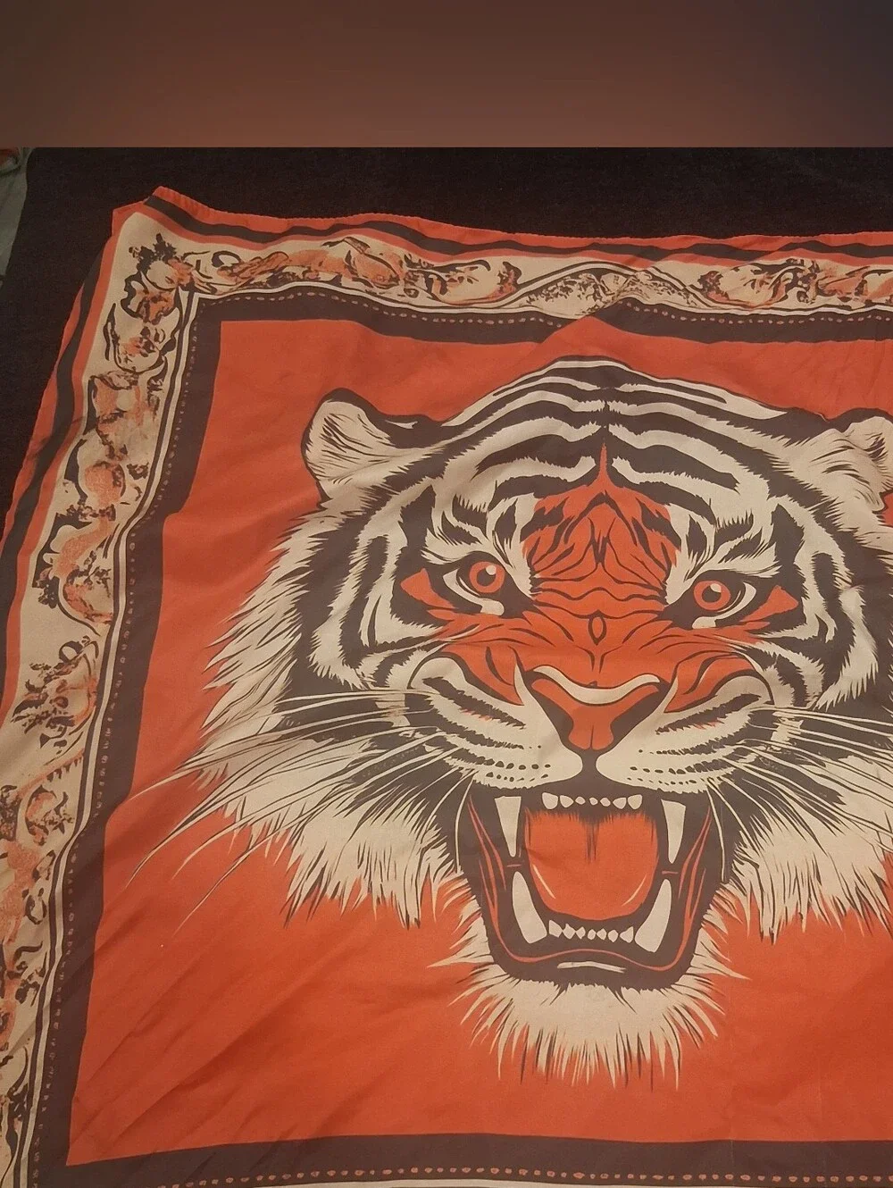 Decorative Tiger Print Scraf Orange and Black